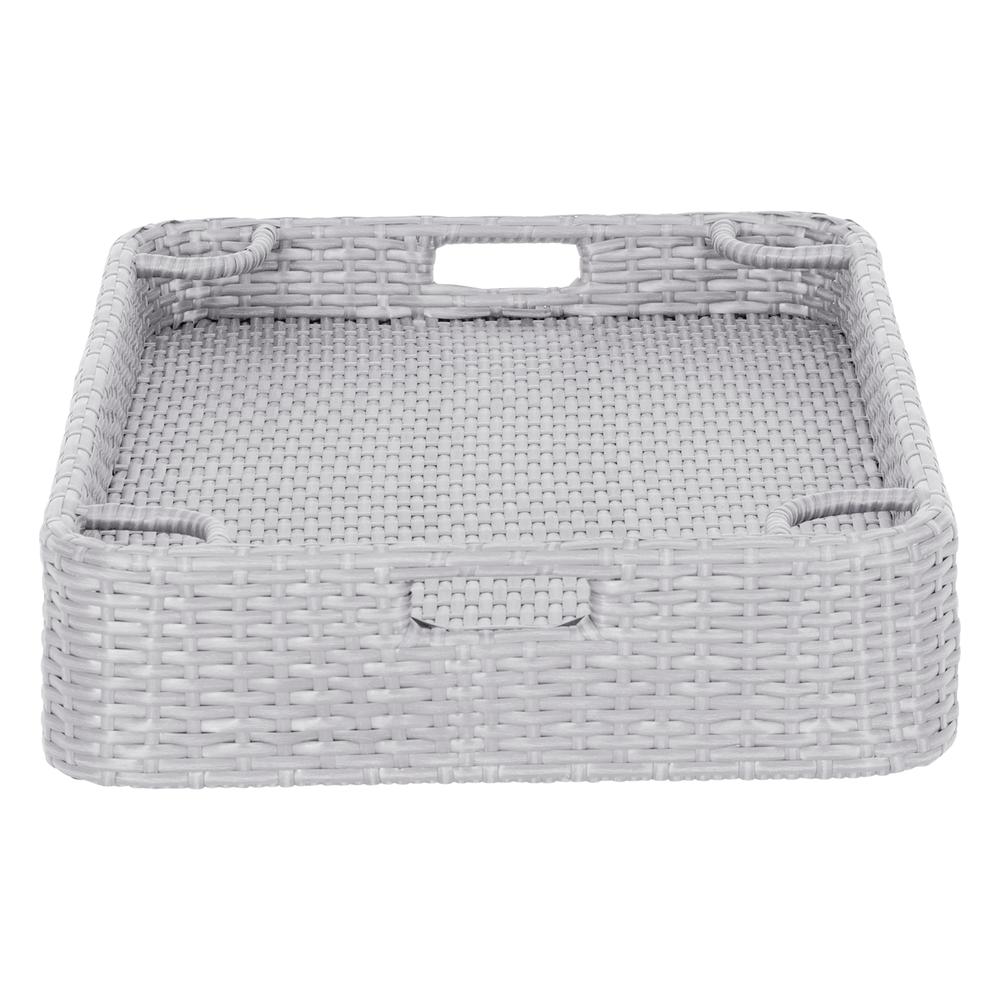 Wicker Floating Pool Tray Durable & Sturdy Aluminum Frame Pool Accessory Tray. Picture 1