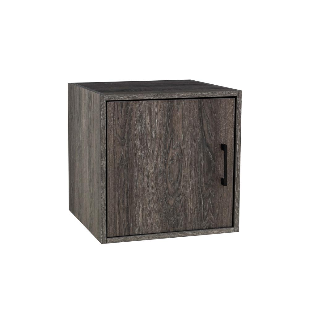 Quub Single Door Cabinet, Space Saving Stackable Wood Cabinet for Living Room. Picture 1
