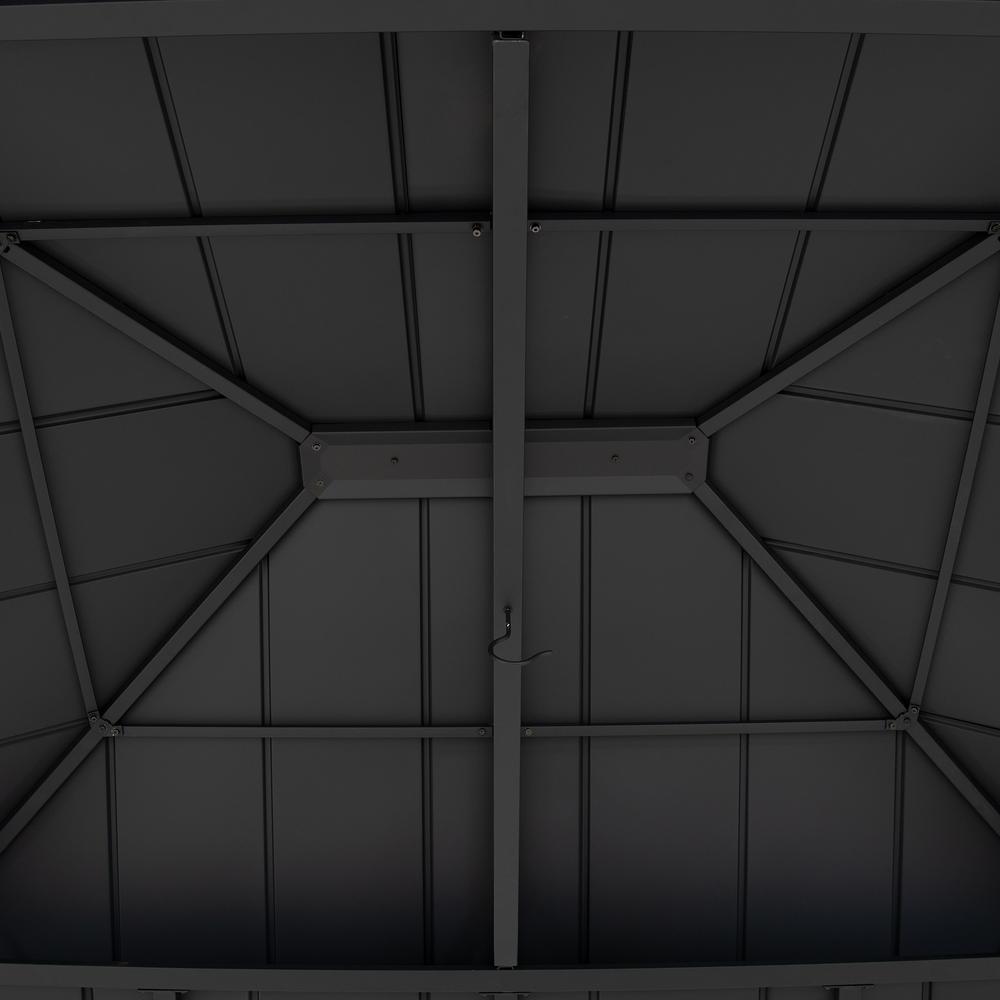 13 ft. x 15 ft. Cedar Framed Gazebo with Black Steel 2-tier Hip Roof Hard Top. Picture 9