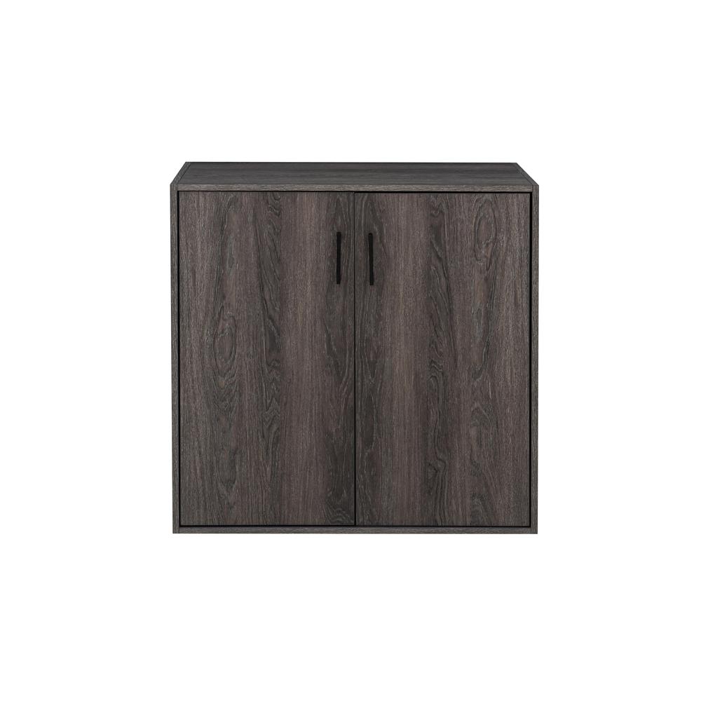 Quub Two Door Cabinet, Space Saving Stackable MDF Wood Cabinet for Living Room. Picture 2