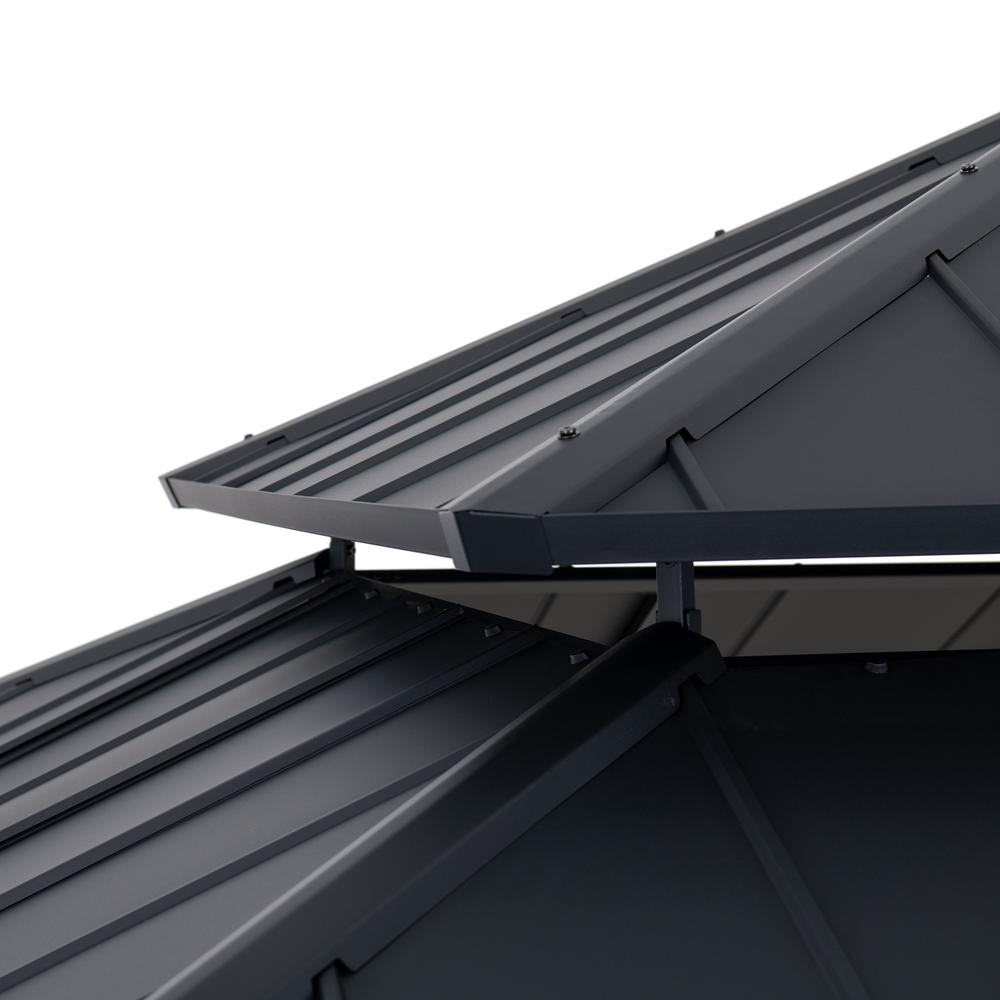 13 ft. x 15 ft. Cedar Framed Gazebo with Black Steel 2-tier Hip Roof Hard Top. Picture 5