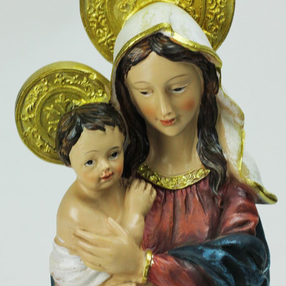 12" Virgin Mary with Baby Jesus Religious Christmas Nativity Table Top Figure. Picture 2