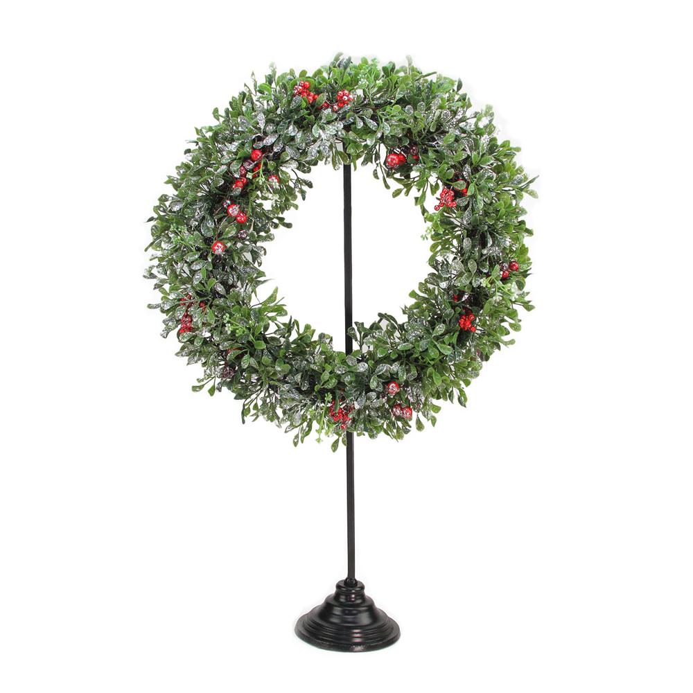 30" Black Metal Christmas Wreath Hanger Stand. Picture 4