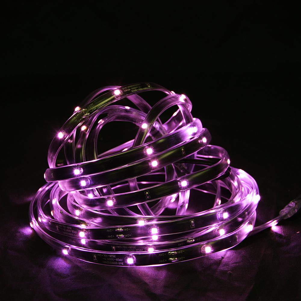 18' Pink LED Outdoor Christmas Linear Tape Lighting - Black Finish. The main picture.