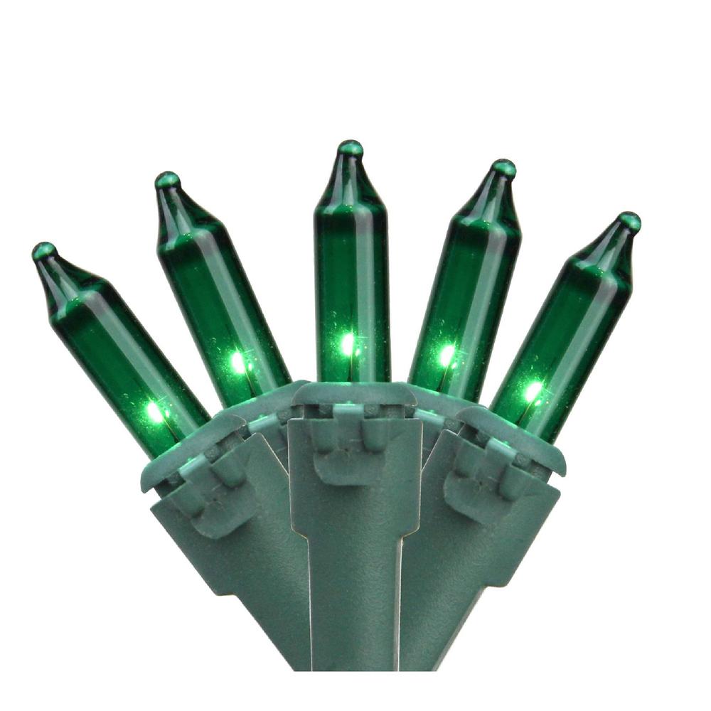 50-Count Green Perm-O-Snap Mini Christmas Light Set  25.25ft Green Wire. The main picture.