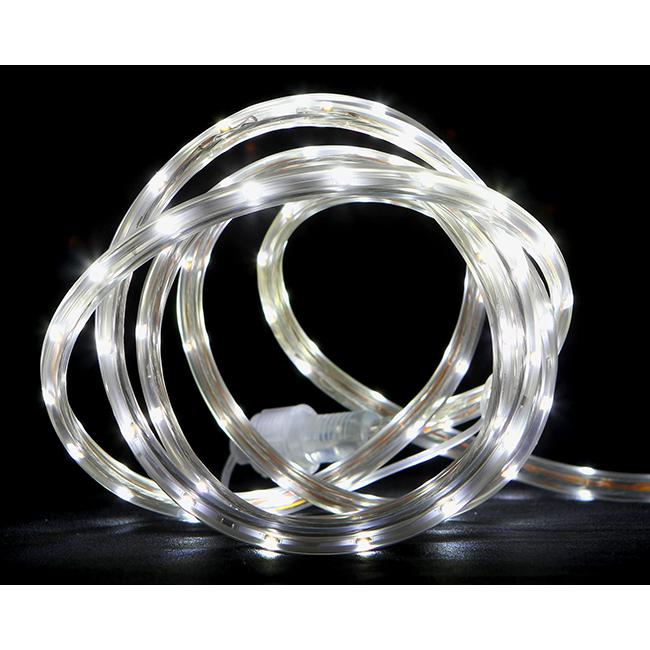Pure White LED Linear Outdoor Christmas Tape Light - 10 ft White Wire. Picture 1