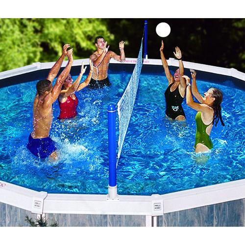 22.5" White and Blue Water Sports Volleyball Swimming Pool Game. Picture 3