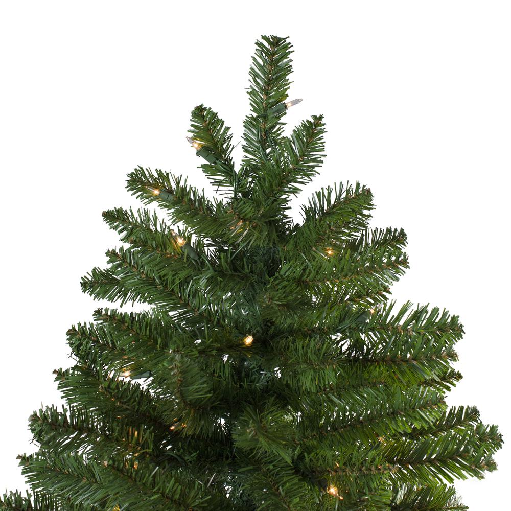 9' Pre-Lit Everett Pine Slim Artificial Christmas Tree  Clear Lights. Picture 4