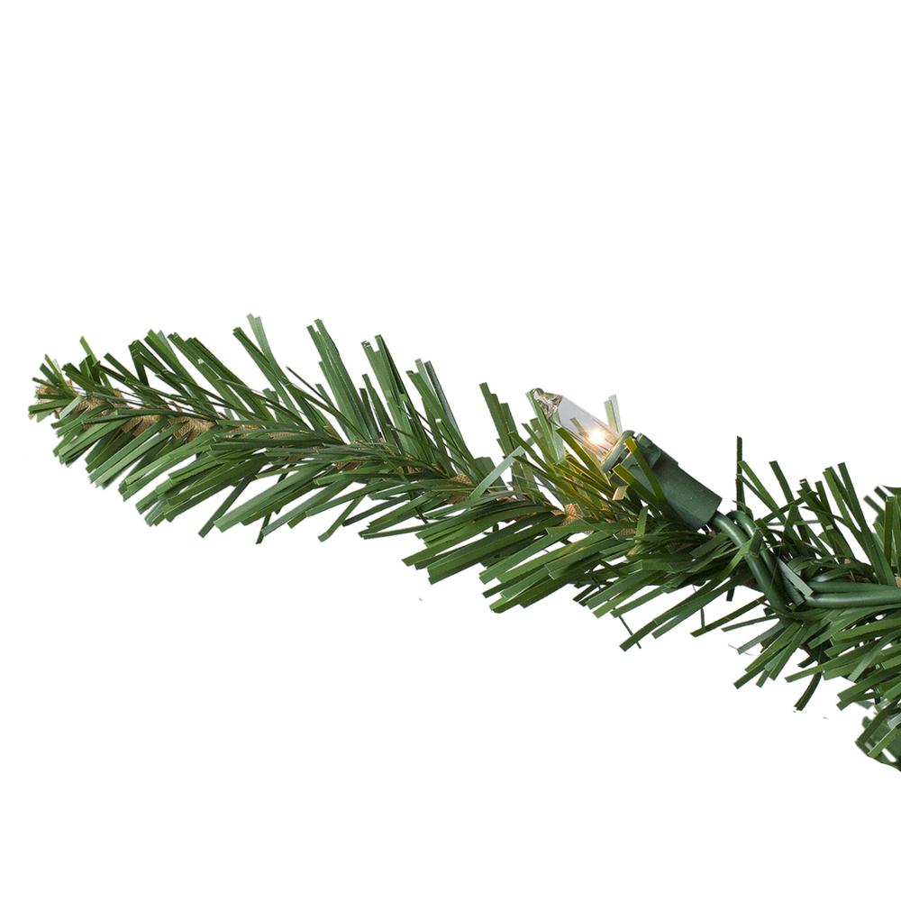 9' Pre-Lit Everett Pine Slim Artificial Christmas Tree  Clear Lights. Picture 3