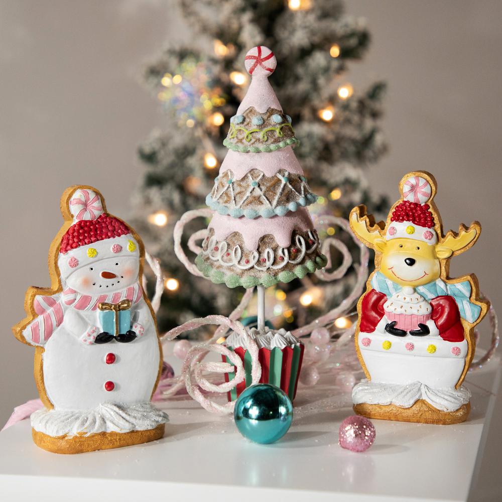 7" Gingerbread Snowman Tabletop Christmas Figurine. Picture 2