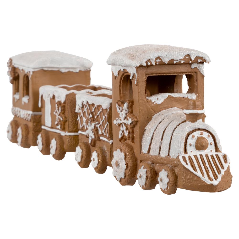 4-Piece Frosted Gingerbread Train Christmas Decoration 5.5". Picture 6