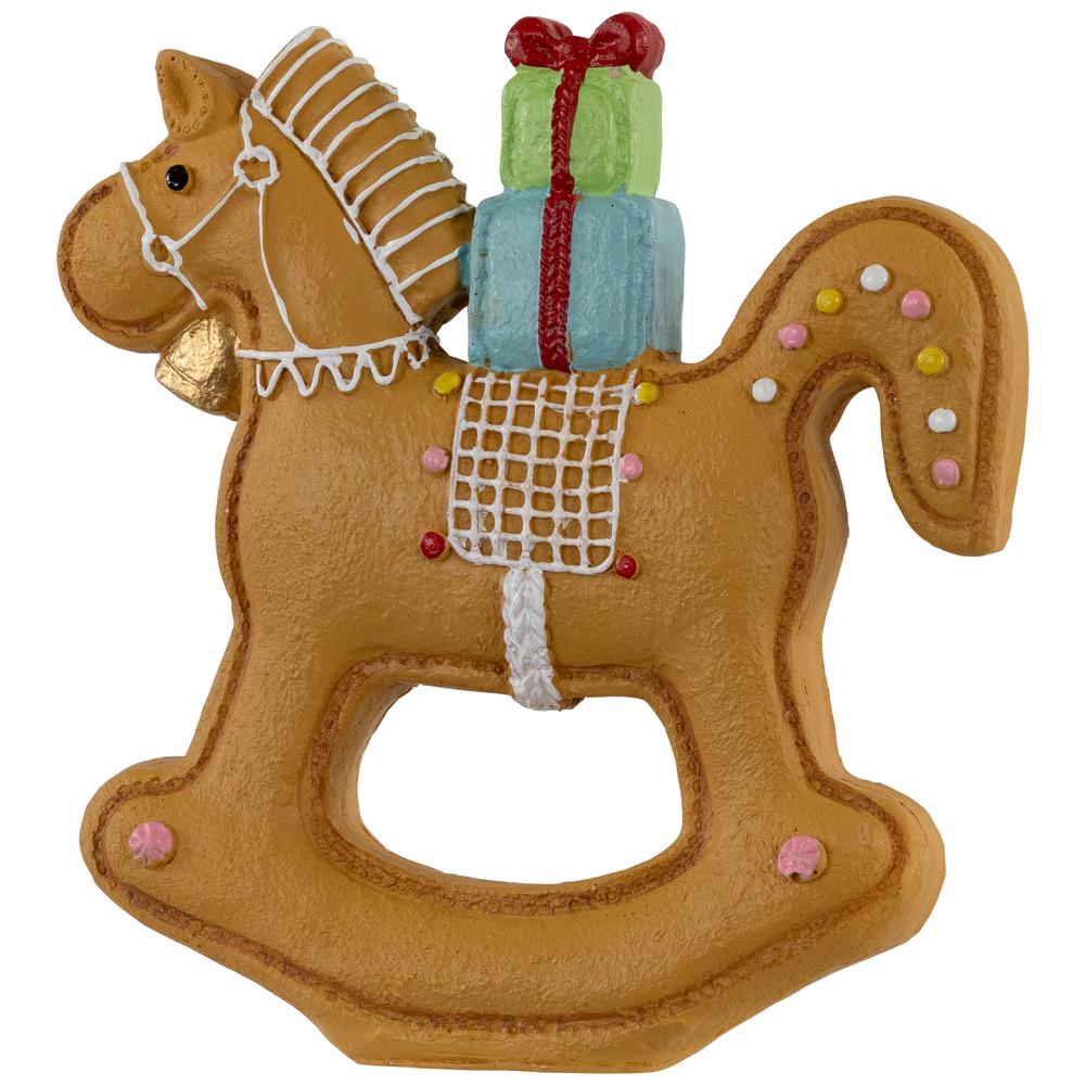 7.25" Gingerbread Rocking Horse Christmas Figurine. Picture 6