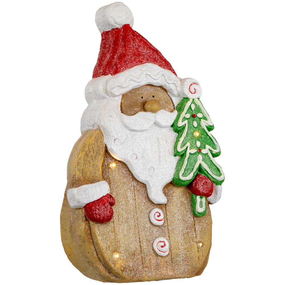 15.5" LED Lighted Gingerbread Santa Claus Glittered Christmas Figure. Picture 6