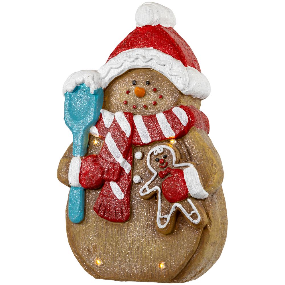 15.75" LED Lighted Gingerbread Snowman with Cookie Christmas Figure. Picture 6