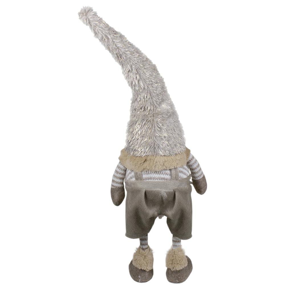 22" Standing Beige and Gold Swaying Gnome Christmas Decoration. Picture 6