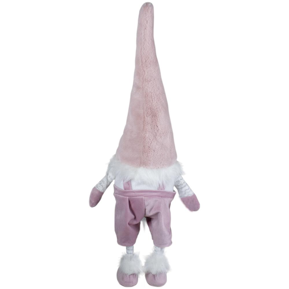 20" White and Pink Bouncy Gnome Standing Figure Christmas Decoration. Picture 6