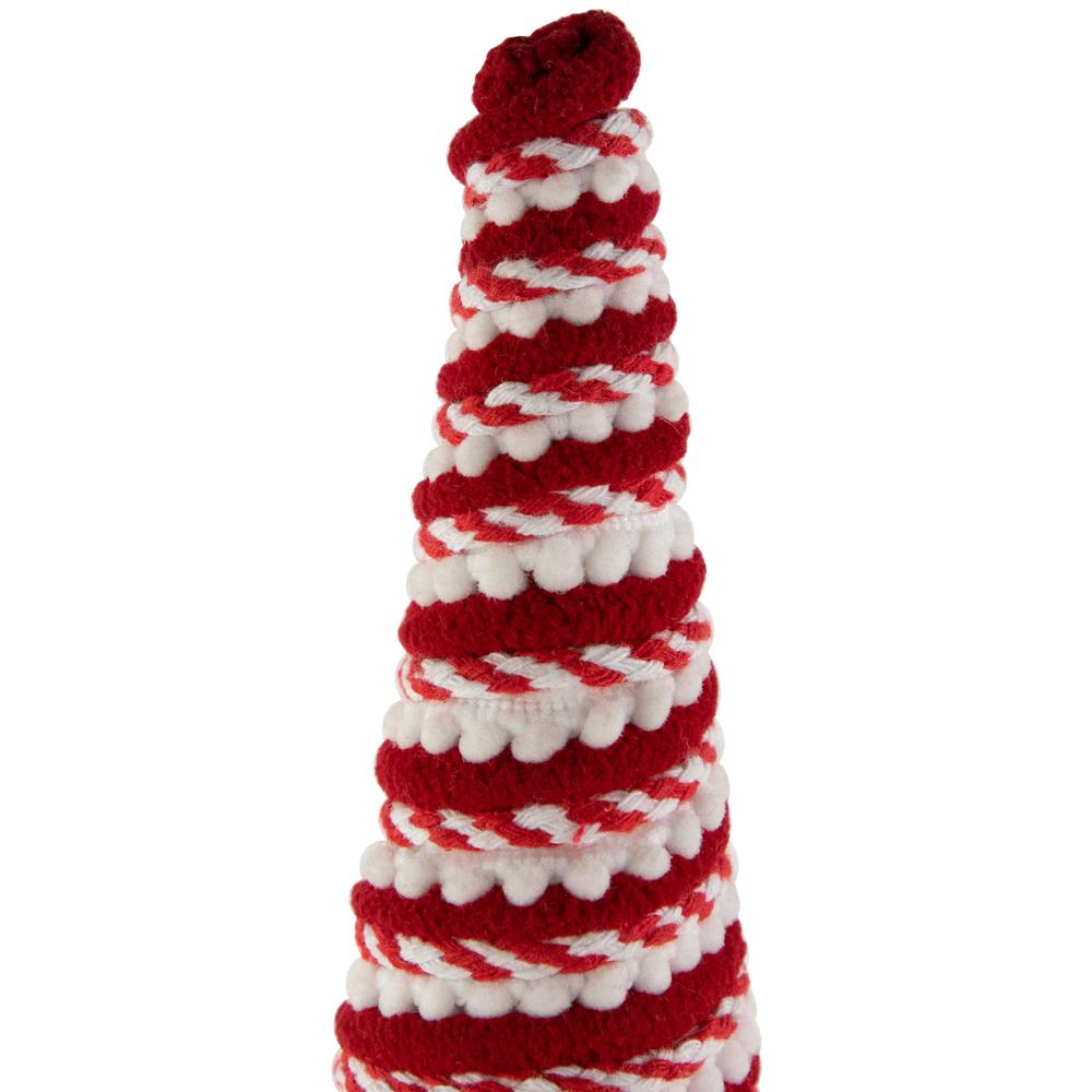 19.5" White and Red Candy Cane Swirled Christmas Cone Tree. Picture 6