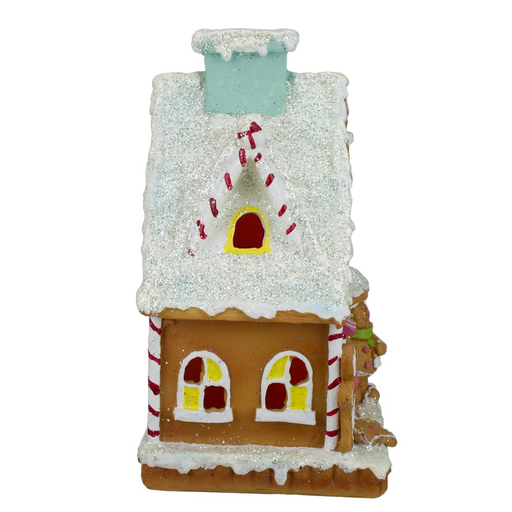 8.5" LED Lighted Gingerbread House Christmas Figure. Picture 6