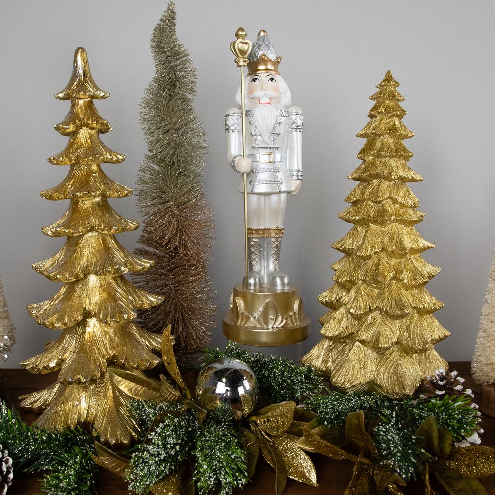 9.5" Metallic Gold Woodland Christmas Tree Decoration. Picture 2