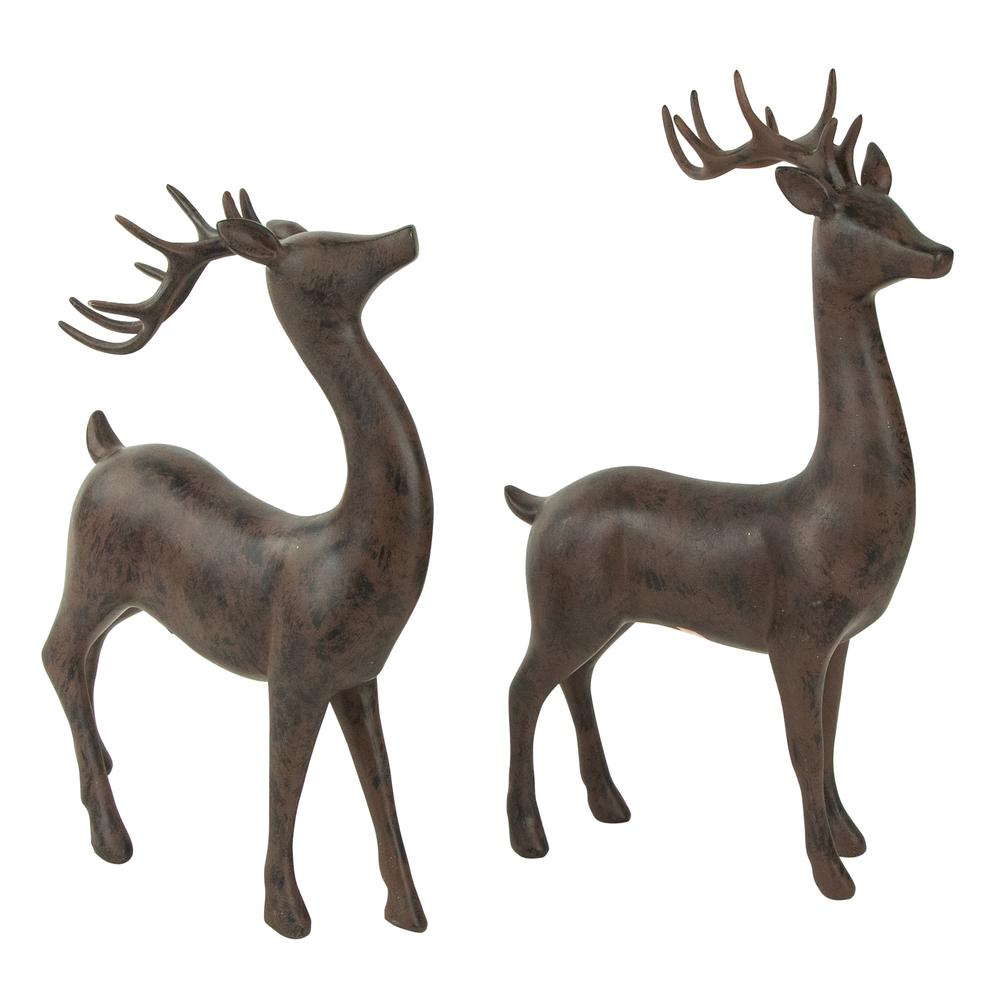 Set of 2 Brown Deer Christmas Decorations 14". Picture 6