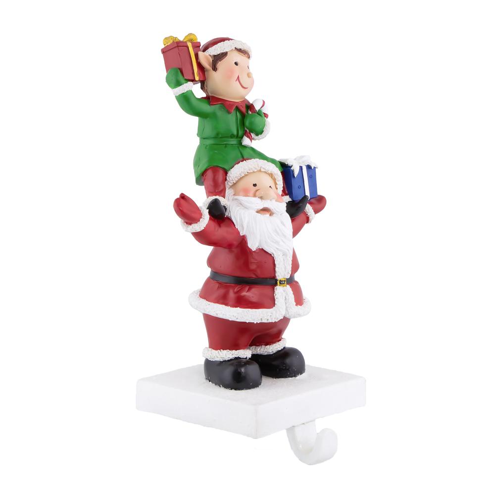 8.75" Santa and Elf Christmas Stocking Holder. Picture 6