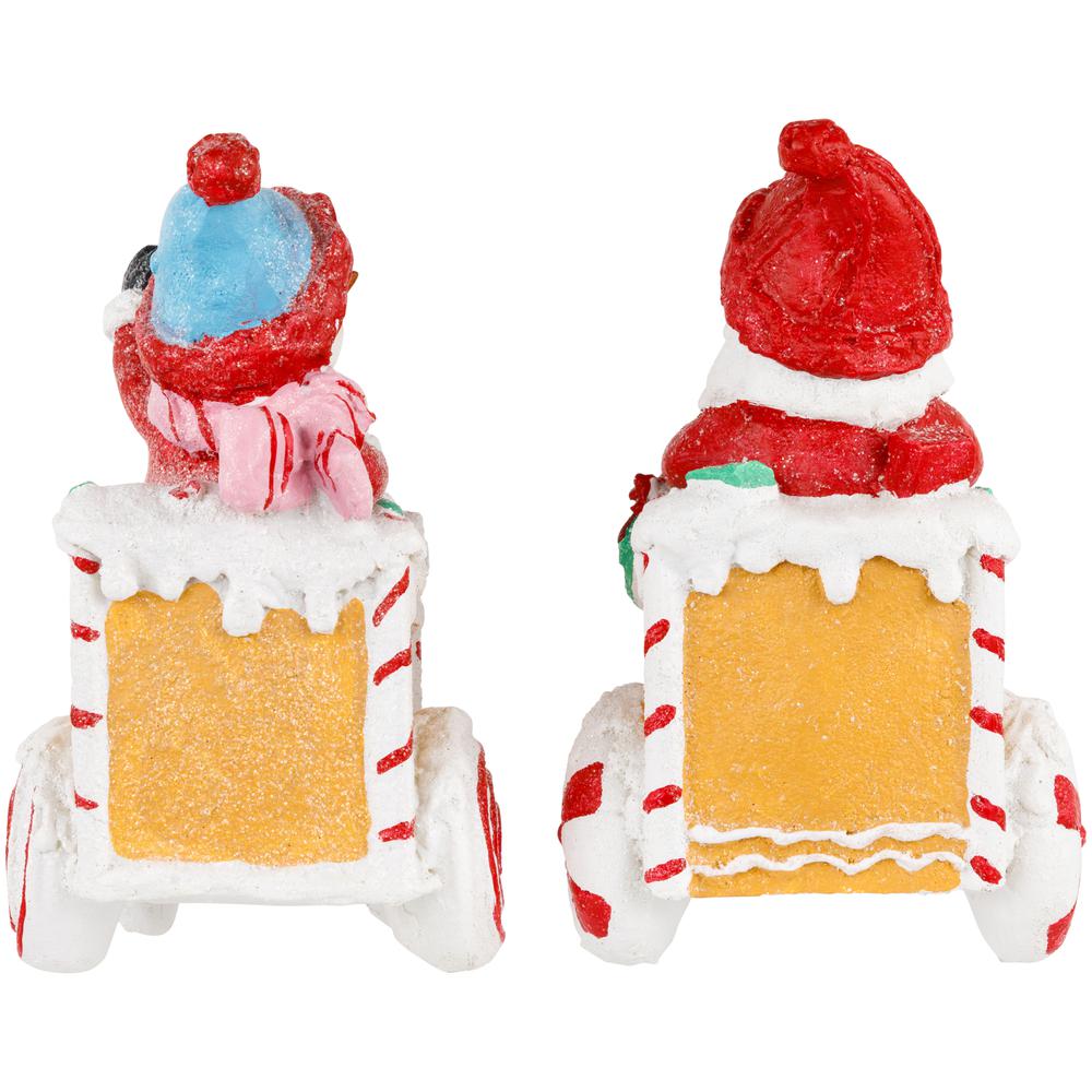 Set of 2 Santa and Snowman on Gingerbread Trains Christmas Figures - 6.75". Picture 6