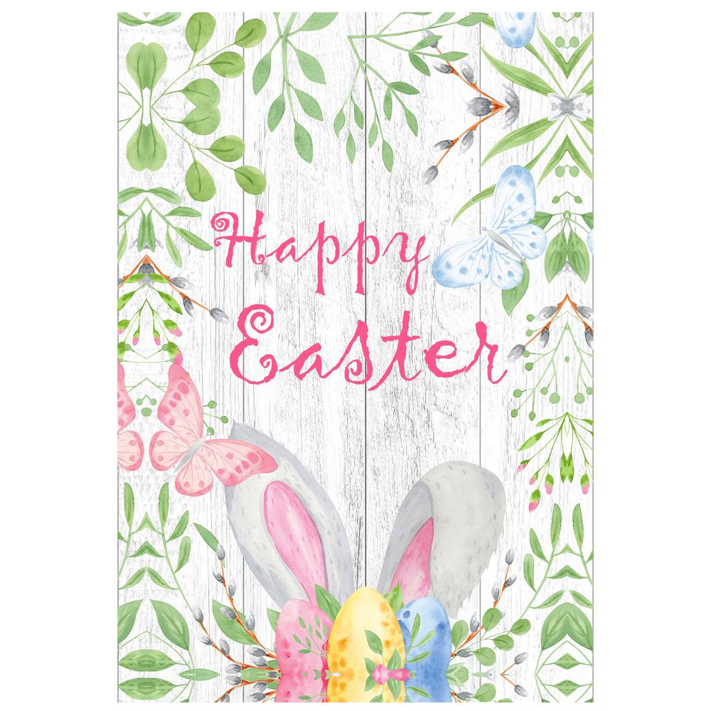 Happy Easter Bunny Ears Outdoor House Flag 28" x 40". Picture 1