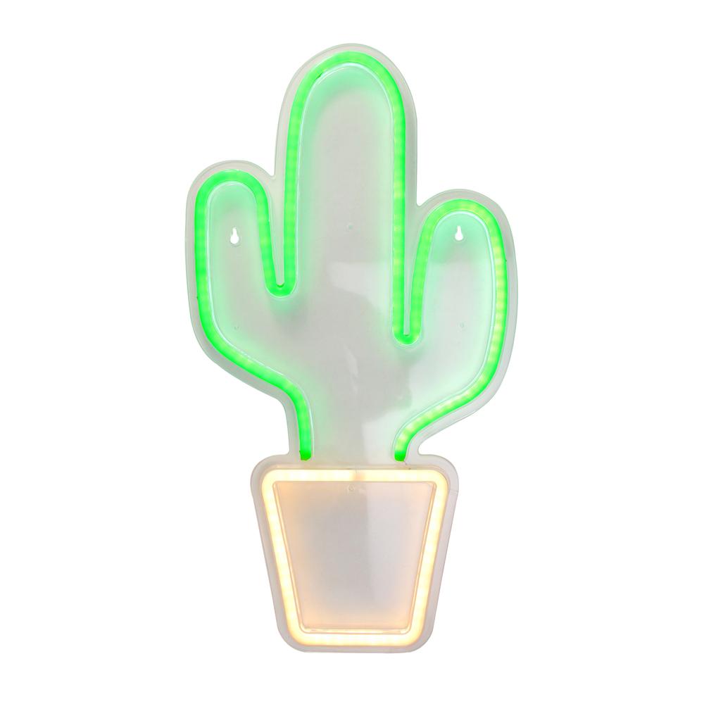 18.5" Neon Green LED Cactus Sign Window Silhouette Decoration. Picture 2