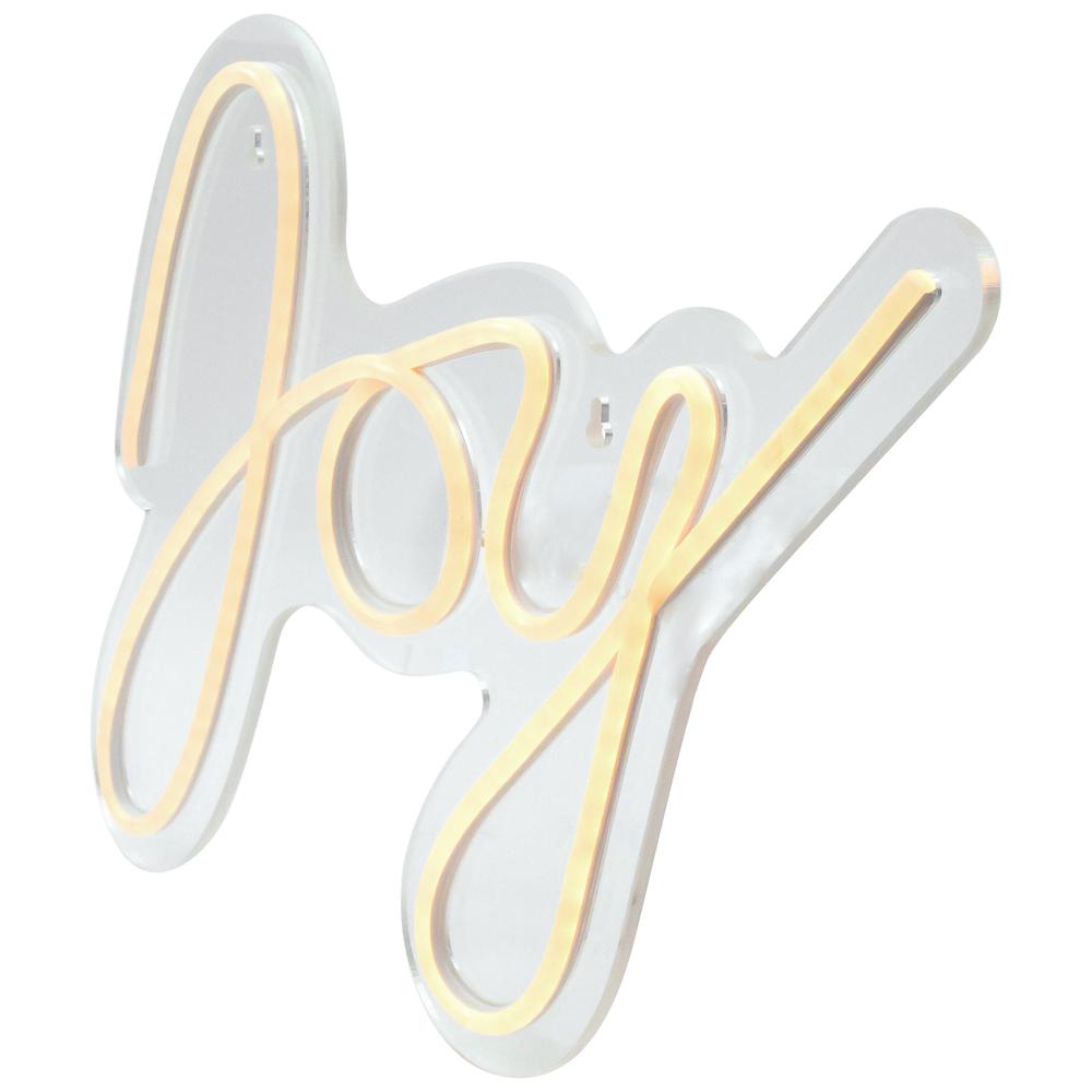 15" White LED Lighted "Joy" Neon Style Christmas Sign. Picture 3