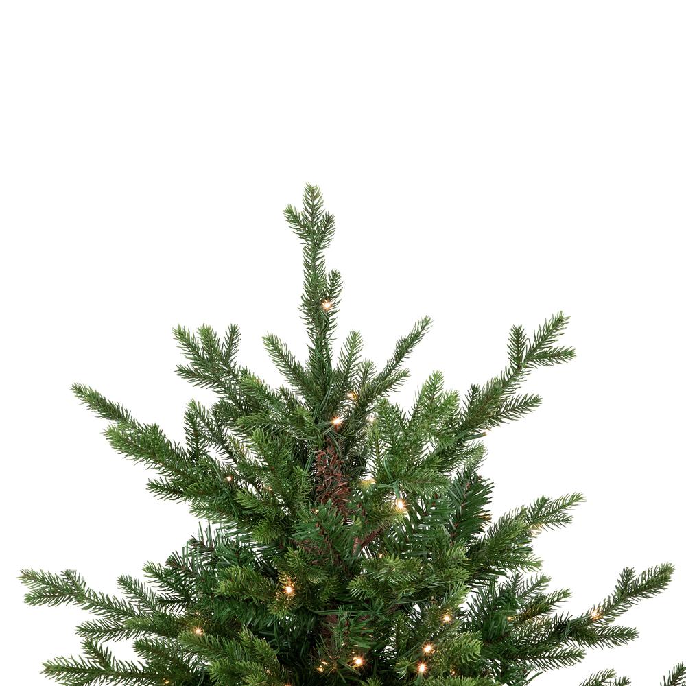 4' Pre-Lit Potted Deluxe Russian Pine Artificial Christmas Tree  Warm White LED Lights. Picture 2