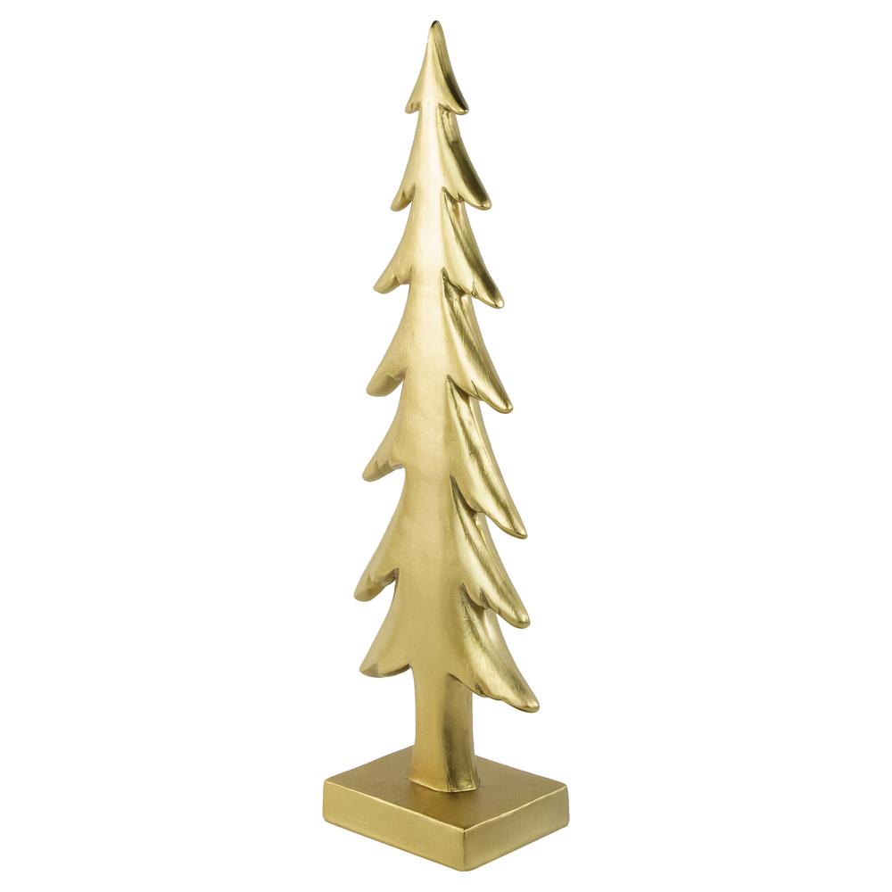 16" Gold Christmas Tree Tabletop Decoration. Picture 6