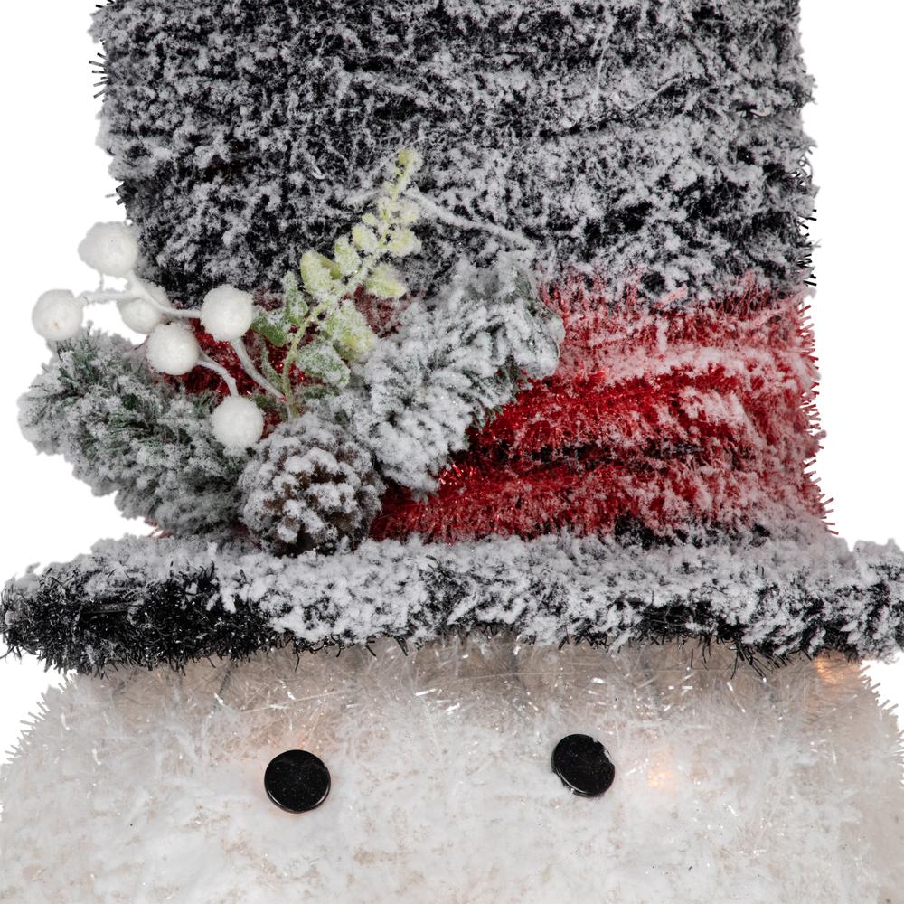 25" Lighted Snowman with Black Frosted Top Hat Christmas Tree Topper. Picture 6