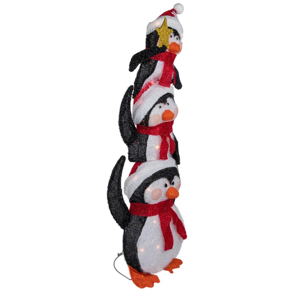 41" Lighted Stacked Penguin Family Outdoor Christmas Decoration. Picture 6