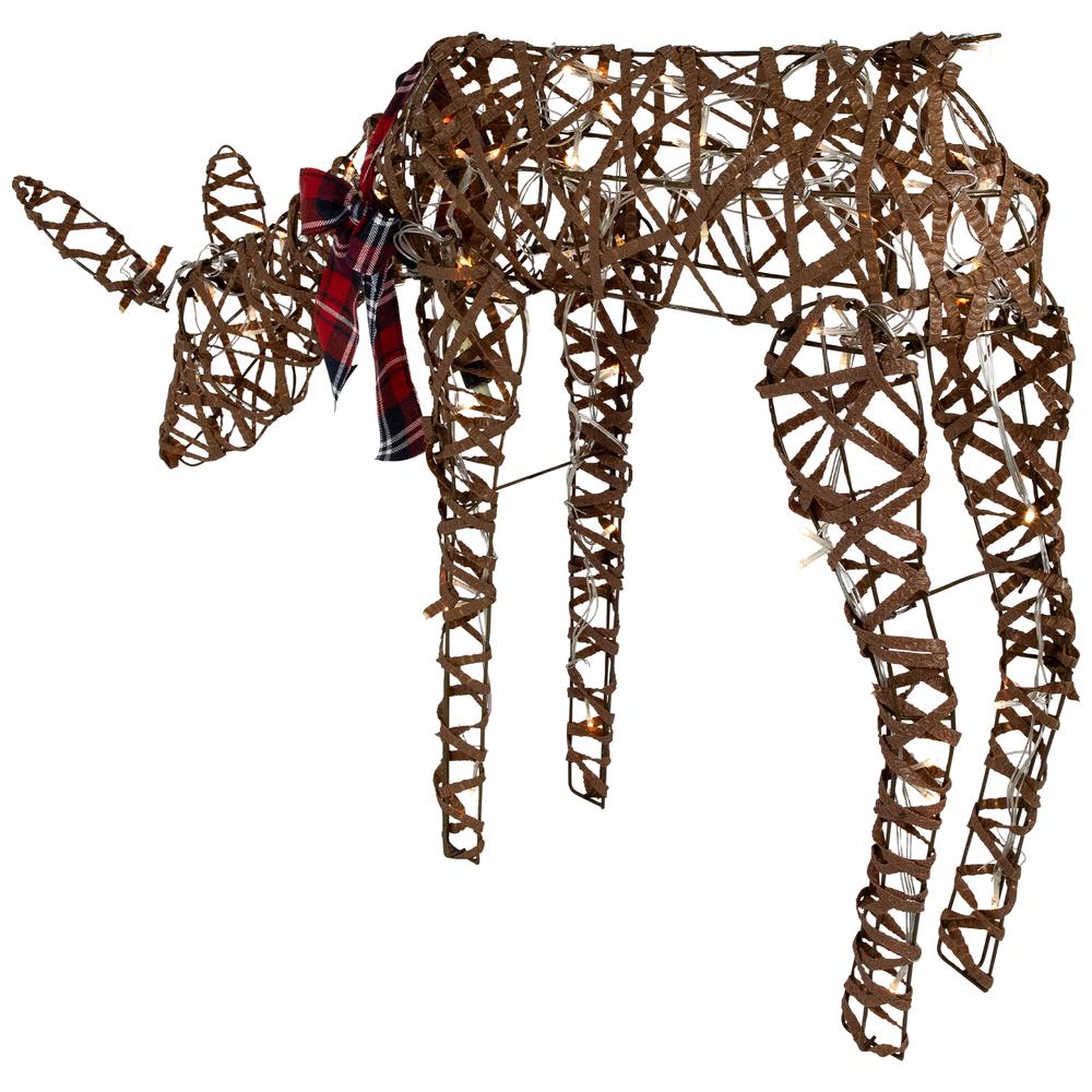35" LED Lighted Feeding Rattan Reindeer Outdoor Christmas Decoration. Picture 6