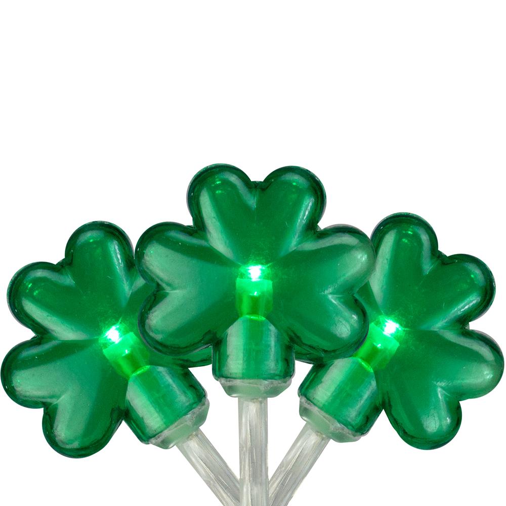 20-Count Green LED Mini St Patrick's Day Shamrock Lights with Timer. Picture 1