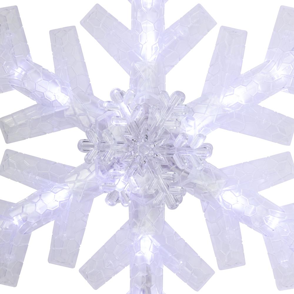 14.75" LED Lighted Clip-On Snowflake Christmas Tree Topper  White Lights. Picture 6