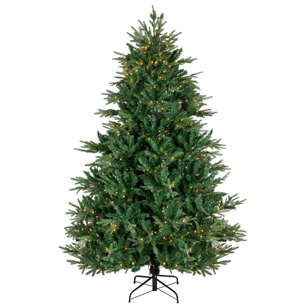 7.5' Pre-Lit Juniper Pine Artificial Christmas Tree  Warm White LED Lights. The main picture.