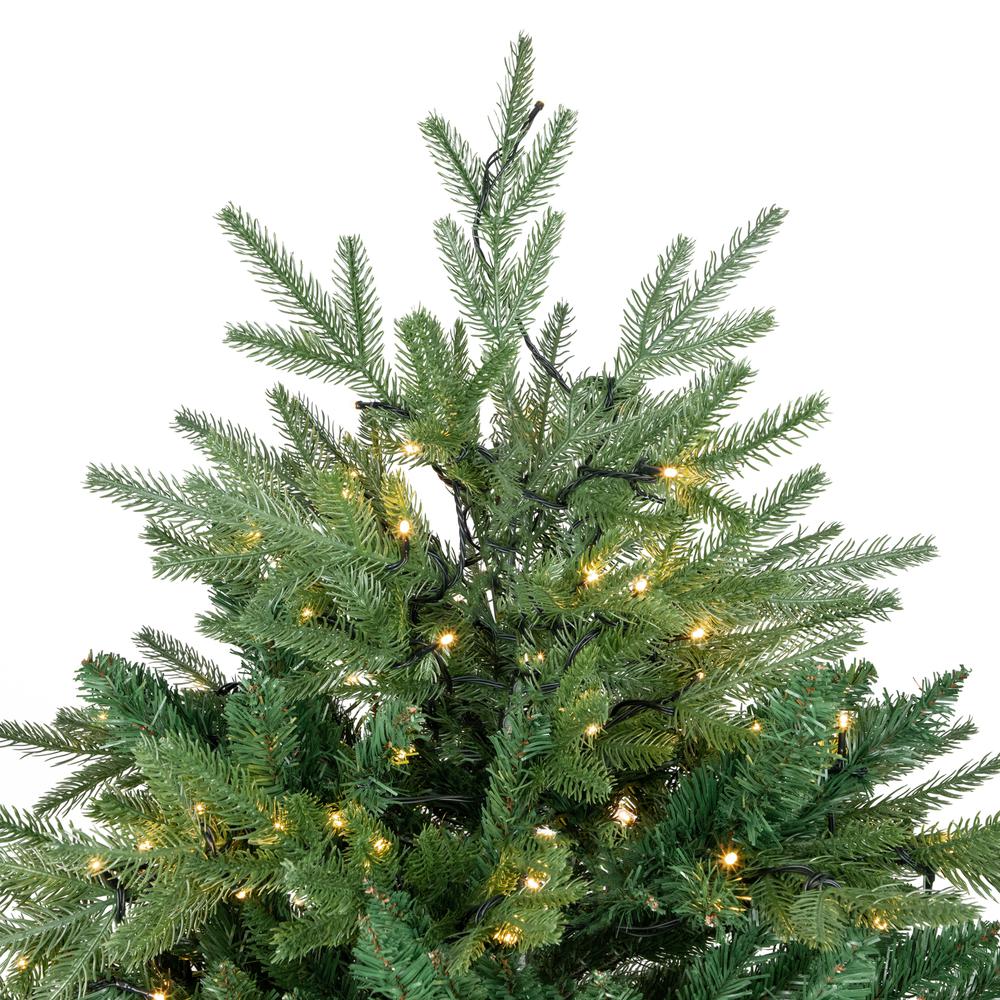 7.5' Pre-Lit Juniper Pine Artificial Christmas Tree  Warm White LED Lights. Picture 3