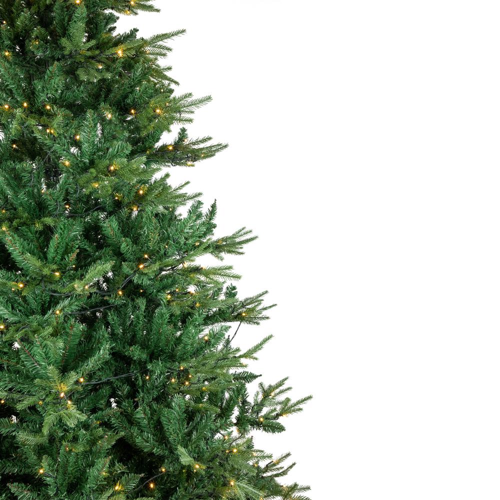 7.5' Pre-Lit Juniper Pine Artificial Christmas Tree  Warm White LED Lights. Picture 4