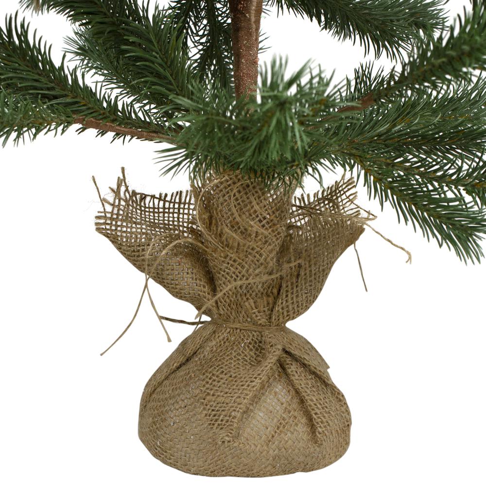 Ponderosa Pine Medium Artificial Christmas Tree with Jute Base - Unlit - 3'. Picture 6