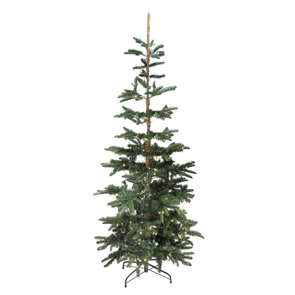 6.5' Pre-Lit Slim Noble Fir Artificial Christmas Tree - Warm Clear LED Lights. Picture 1