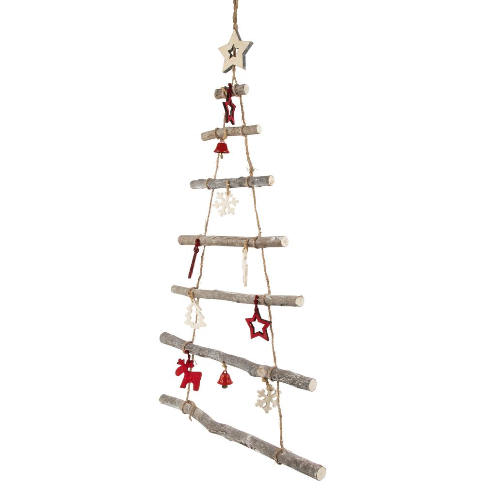 27" Wood Twig Tree Wall Hanging with Ornaments. Picture 6