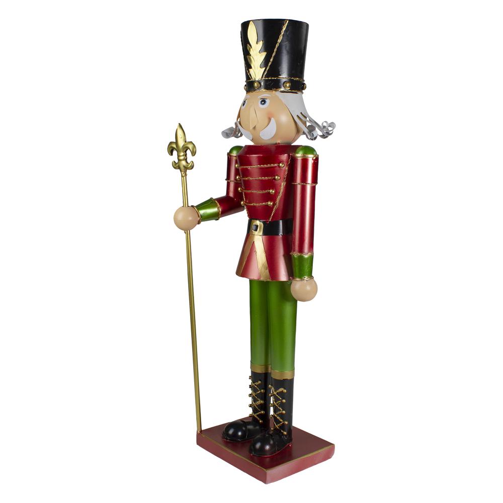 23.75" Red and Green Metal Nutcracker Soldier Christmas Decoration. Picture 6