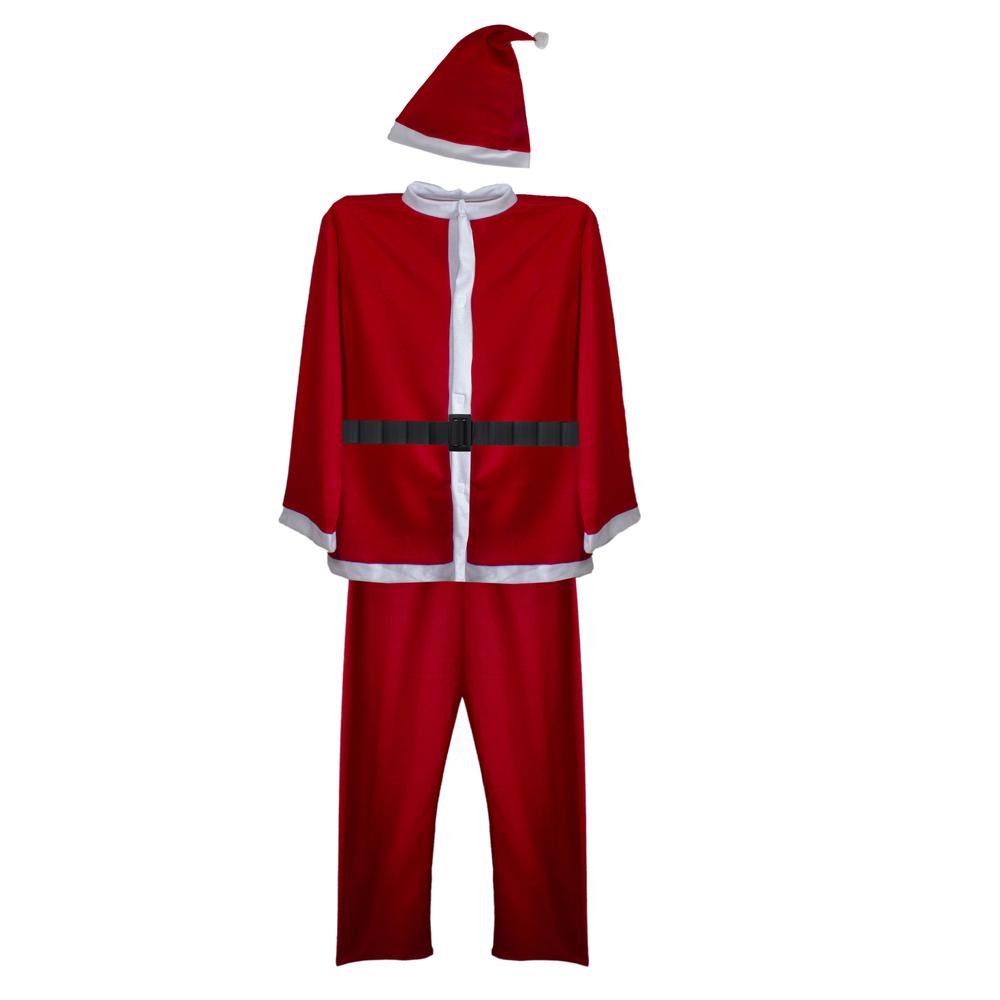 Men's Red and White Santa Claus Christmas Costume Set - Plus Size. Picture 2