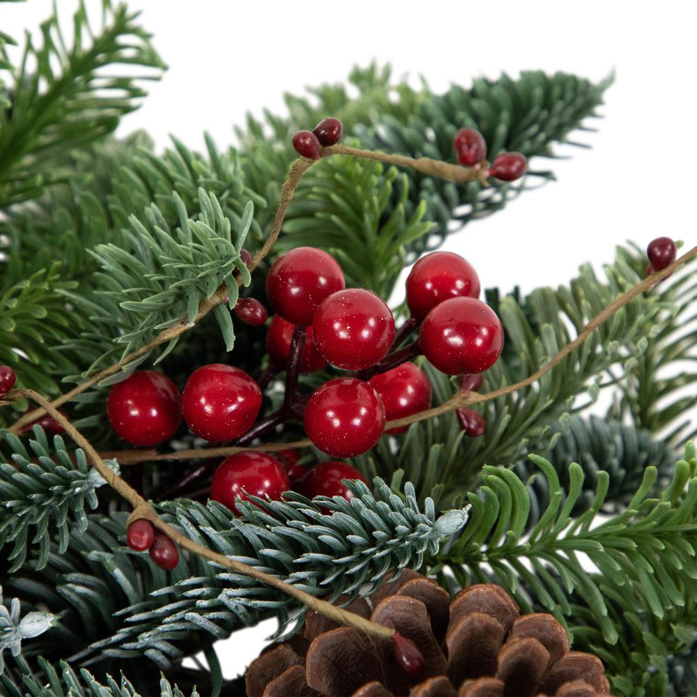 30'' Red Berries and Pine Cones Christmas Wreath  Unlit. Picture 6