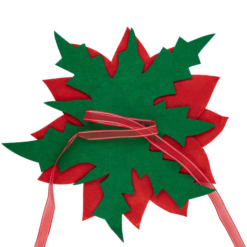 29" Red Poinsettia Tie-On Christmas Tree Topper  Unlit. Picture 6