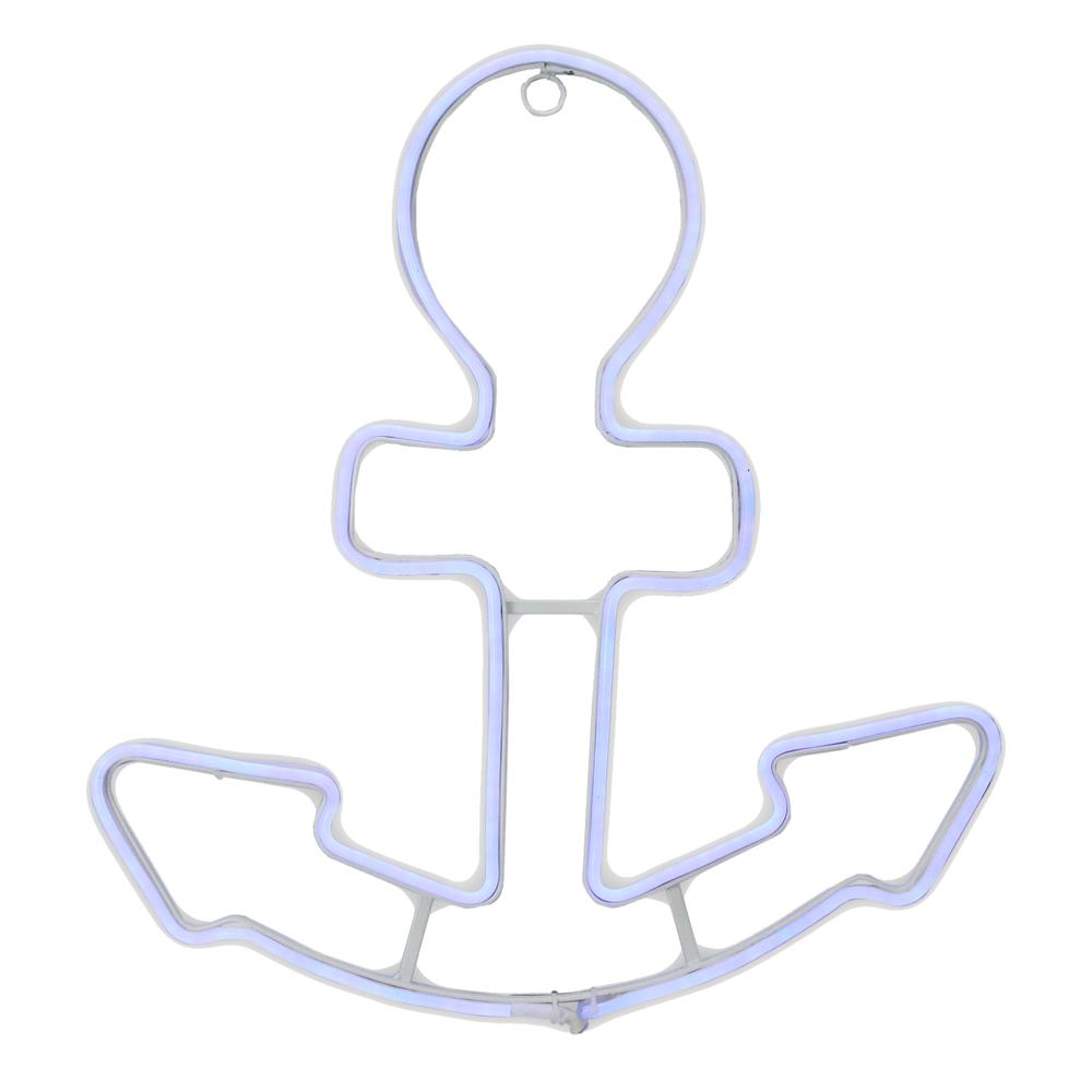 17" Neon Blue LED Lighted Anchor Window Silhouette Decor. Picture 2