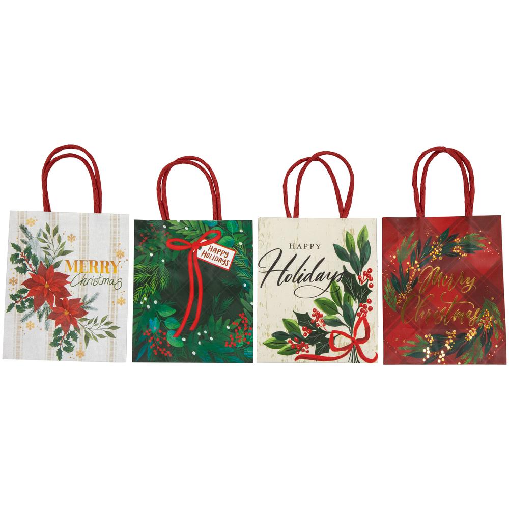 20-Count Assorted Christmas Themed Paper Gift Bags. Picture 6