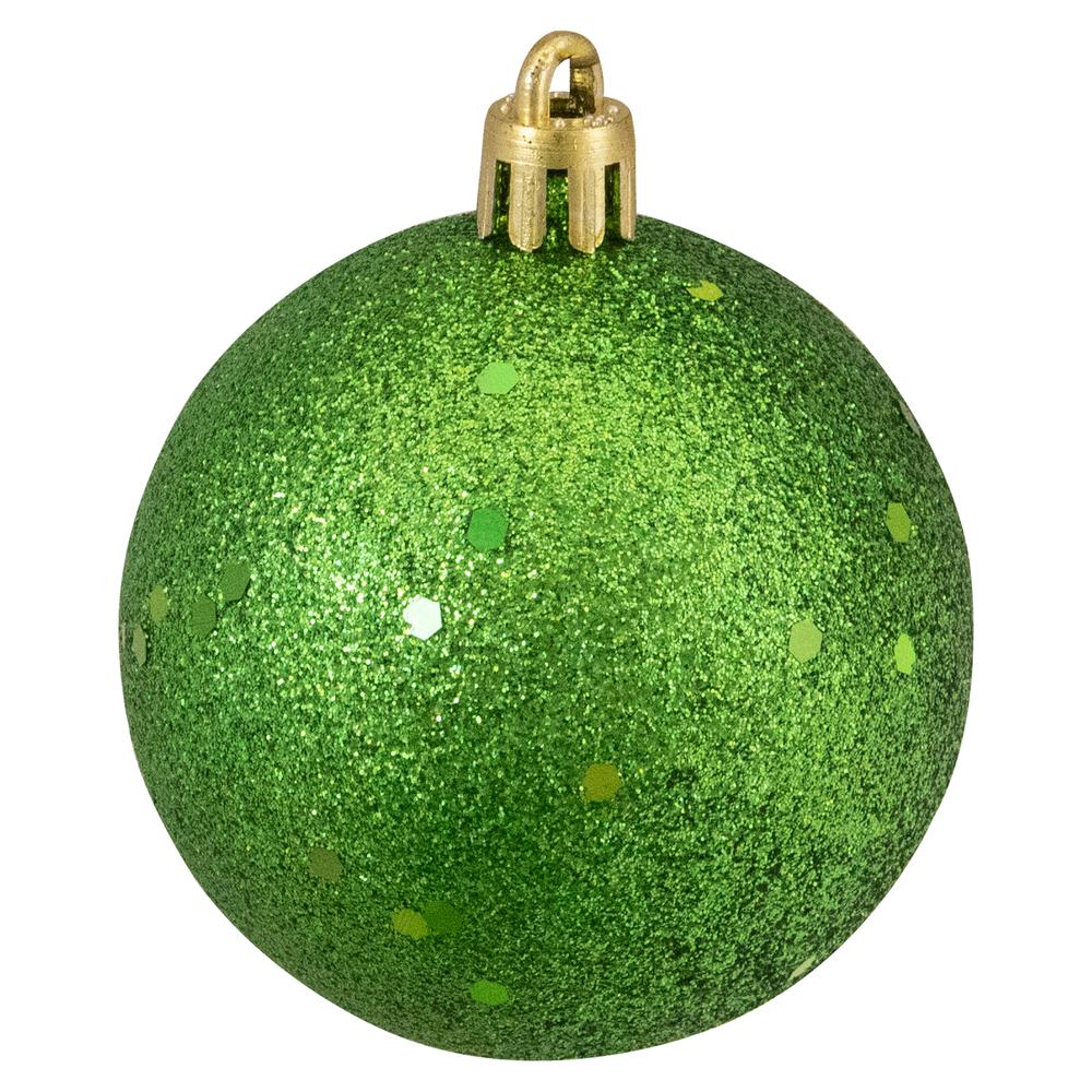 24ct Xmas Green Shatterproof 4-Finish Christmas Ball Ornaments 2.5" (60mm). Picture 6
