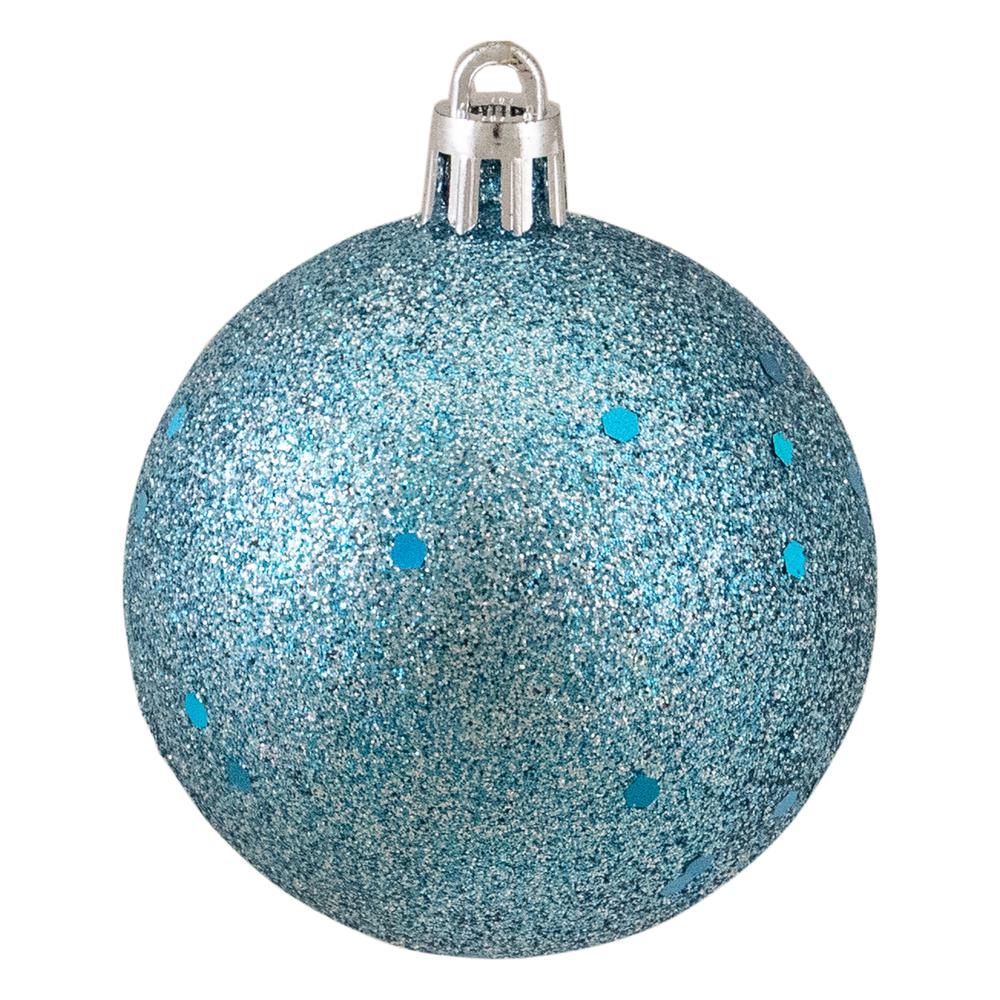 60ct Turquoise Blue Shatterproof 4-Finish Christmas Ball Ornaments 2.5" (60mm). Picture 6